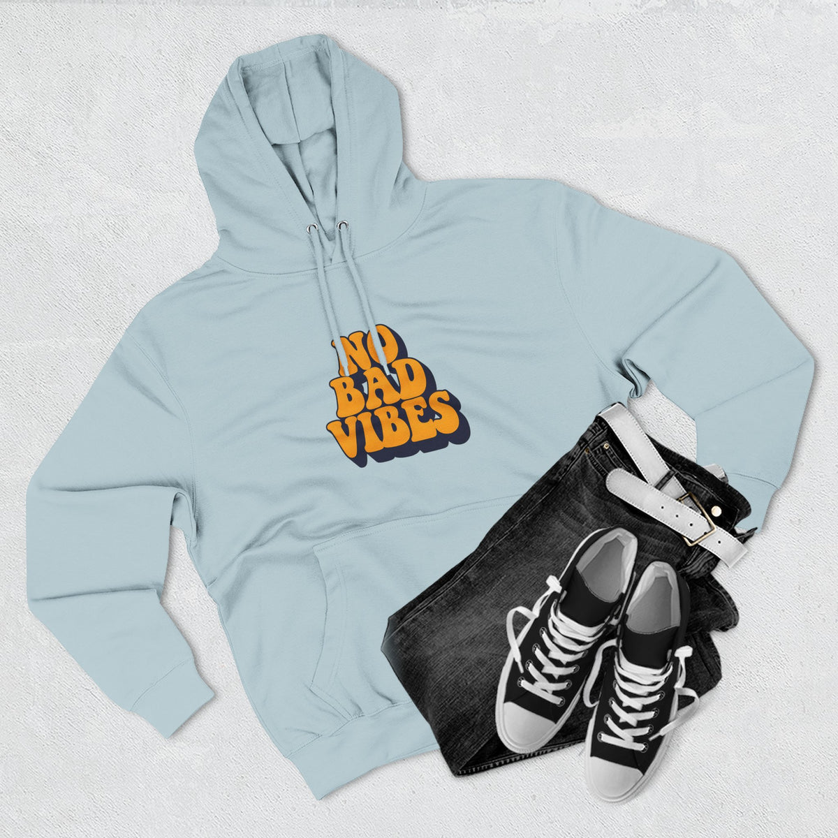 Good Vibes Only Fleece Hoodie for Positive Energy Lovers, Motivational Comfort, Chill Attire, Casual Wear, Gift for Friends