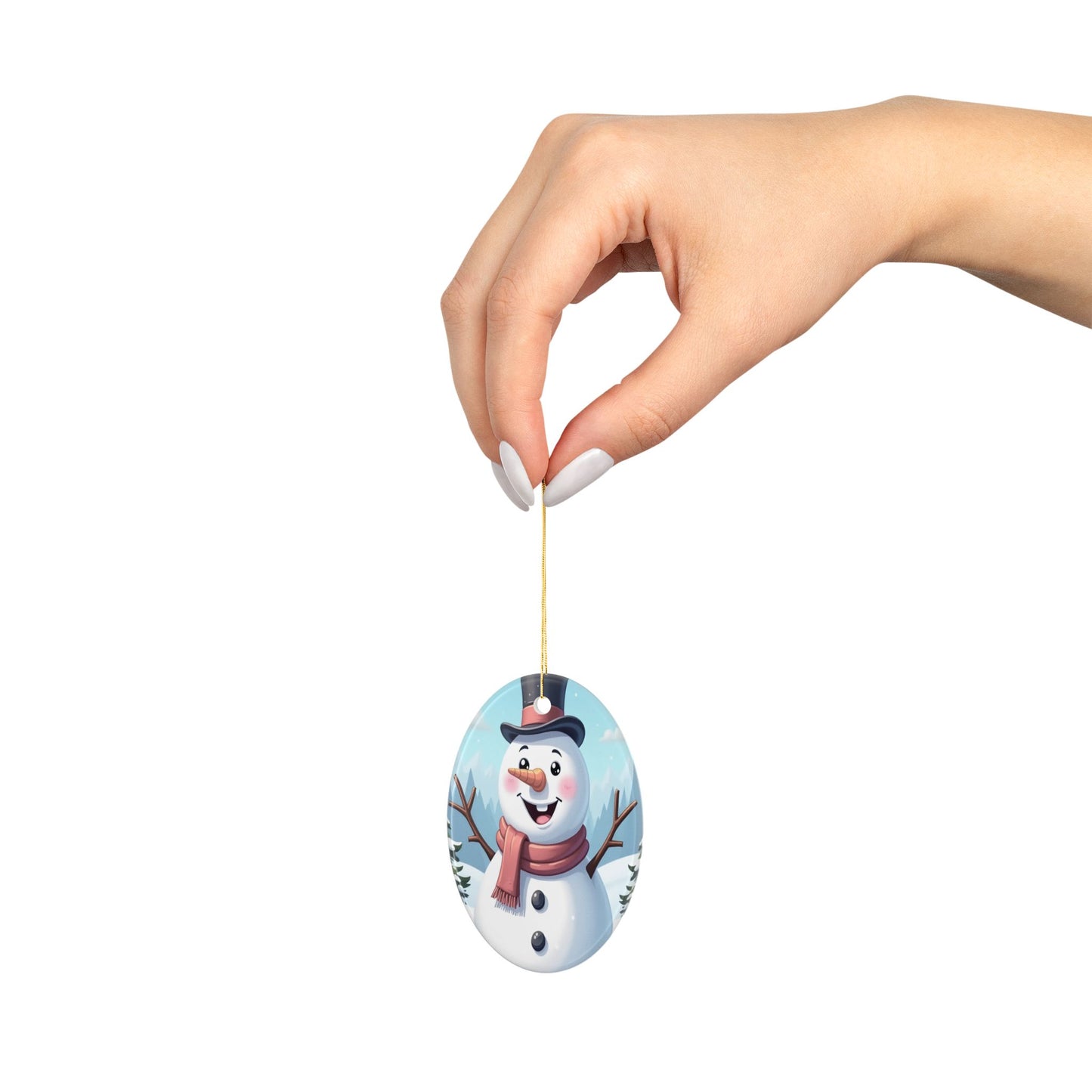 Snowman Ceramic Ornaments, Holiday Decor, Christmas Tree Decoration, Winter Keepsake, Festive Home Accents, Gift Idea