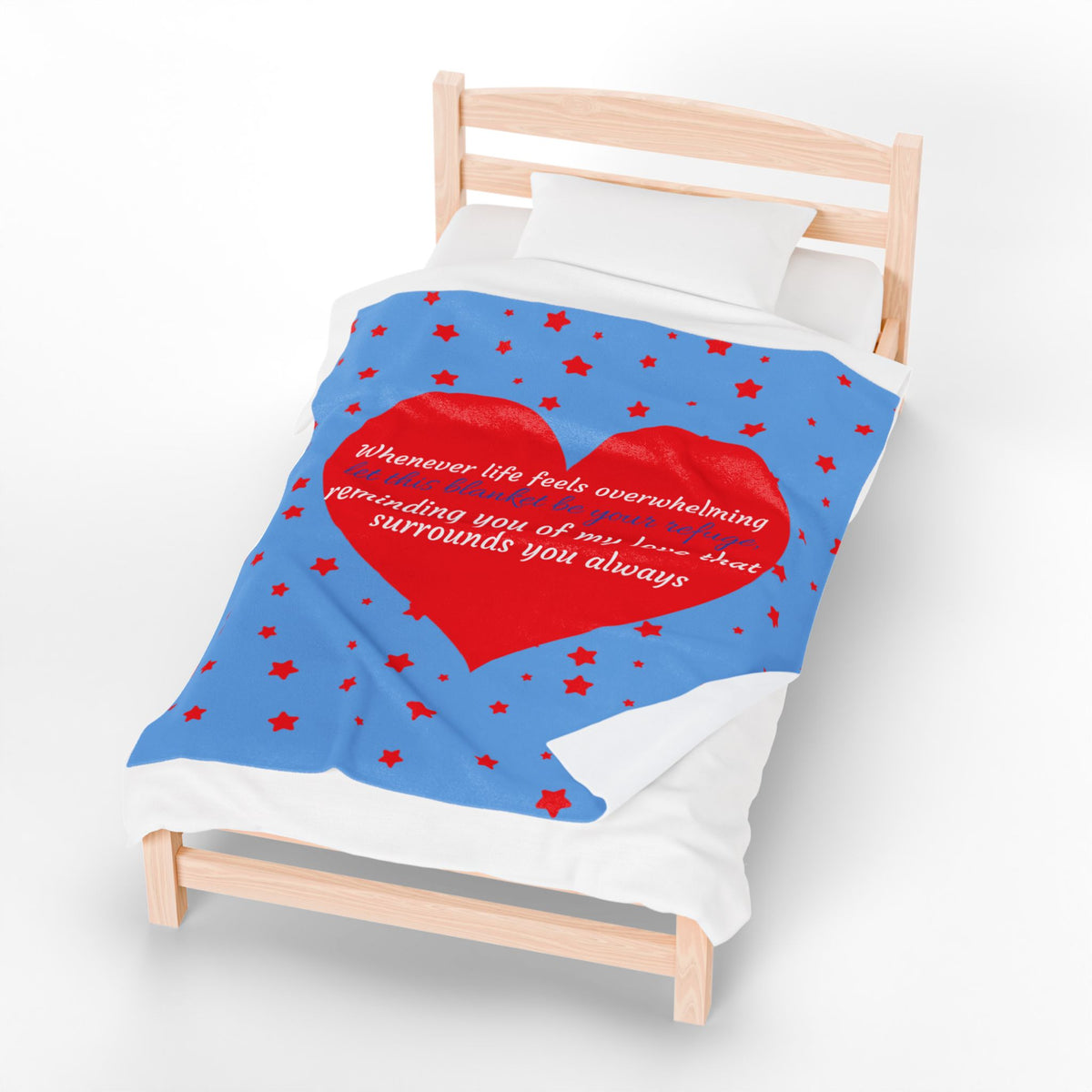 Heart Message Plush Blanket — 'Whenever life feels overwhelming…' Comfort Throw for Loved Ones