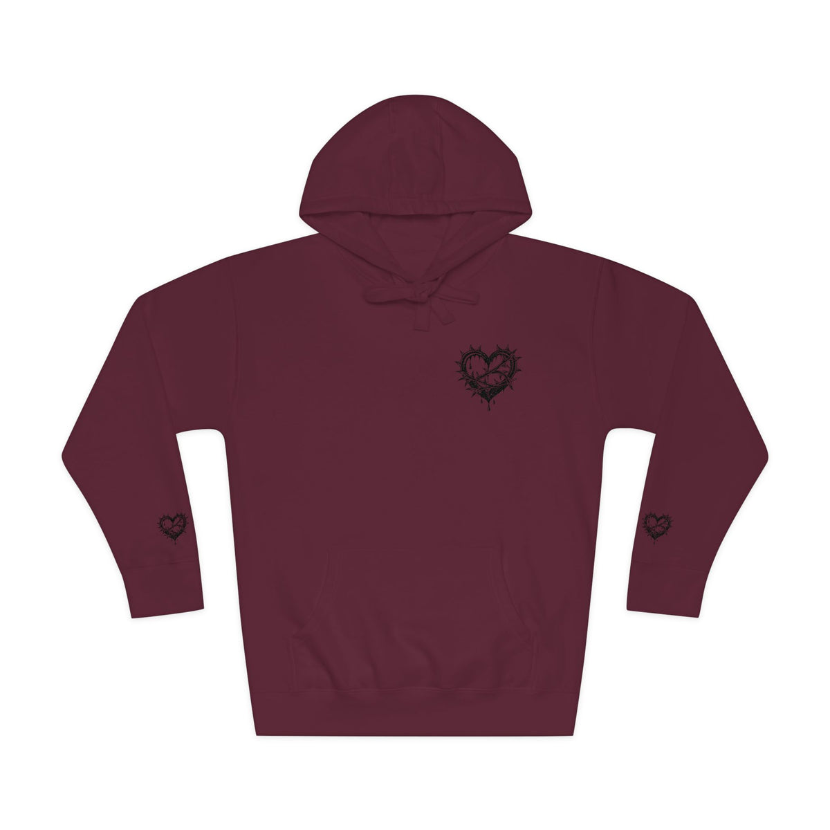 Heartfelt Unisex Fleece Hoodie, Cozy Gift, Casual Wear, Valentine's Day, Romantic Style