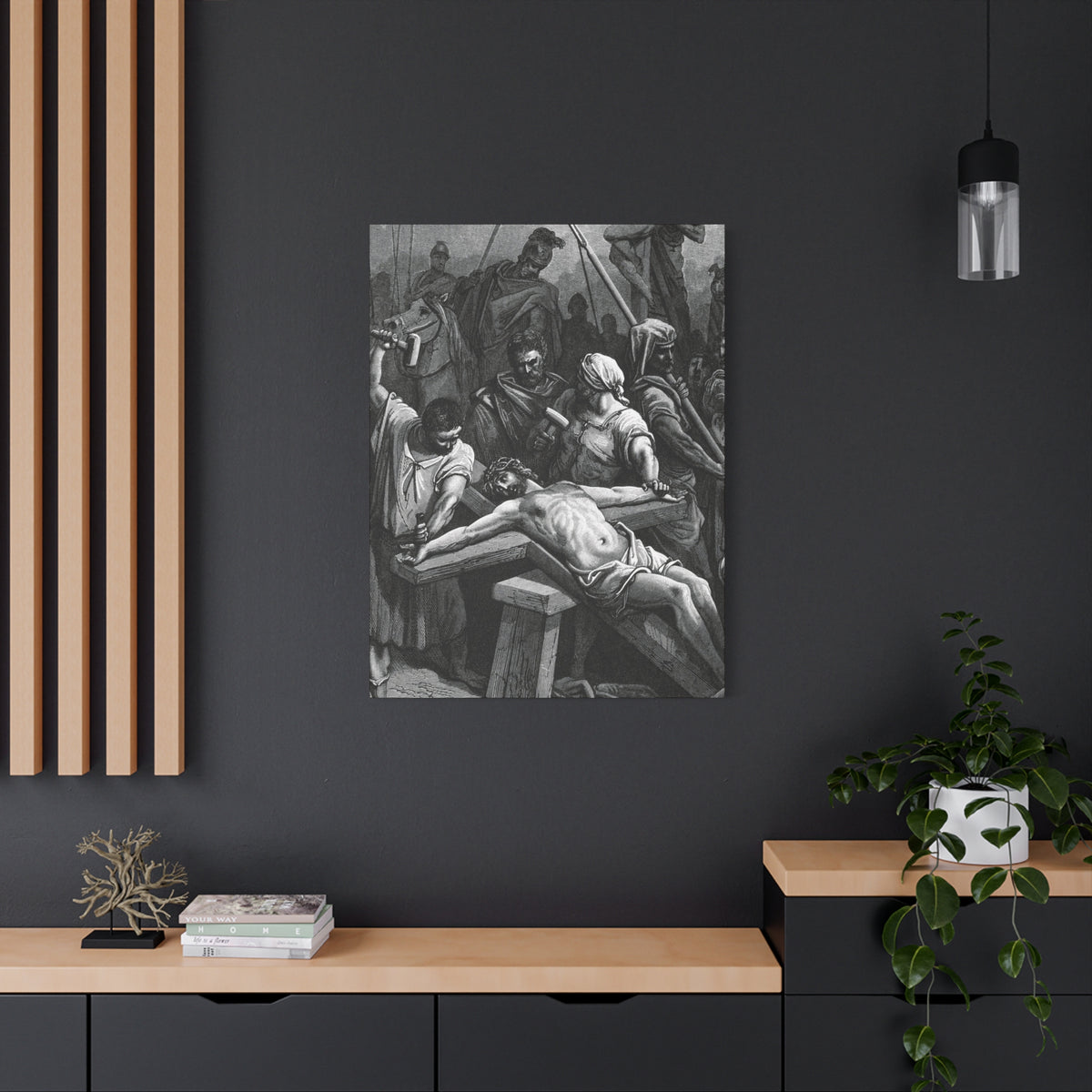 Crucifixion Art Matte Canvas Print – Stretched Religious Wall Decor