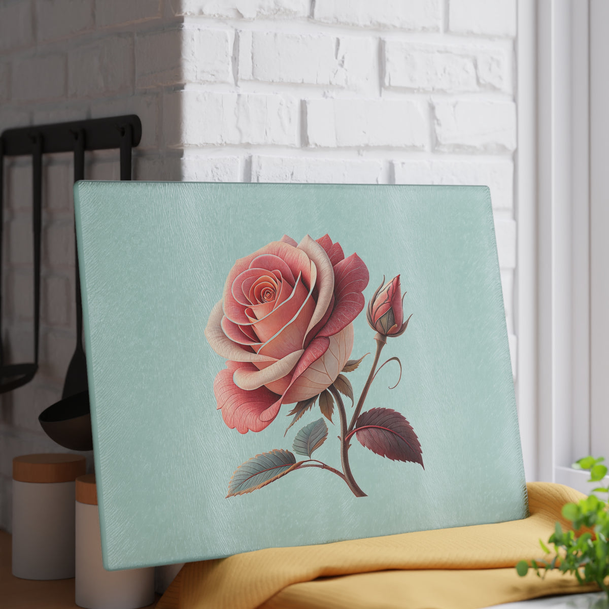 Elegant Floral Glass Cutting Board | Kitchen Decor, Wedding Gift, Home Essentials, Gift for Her, Entertaining Accessories