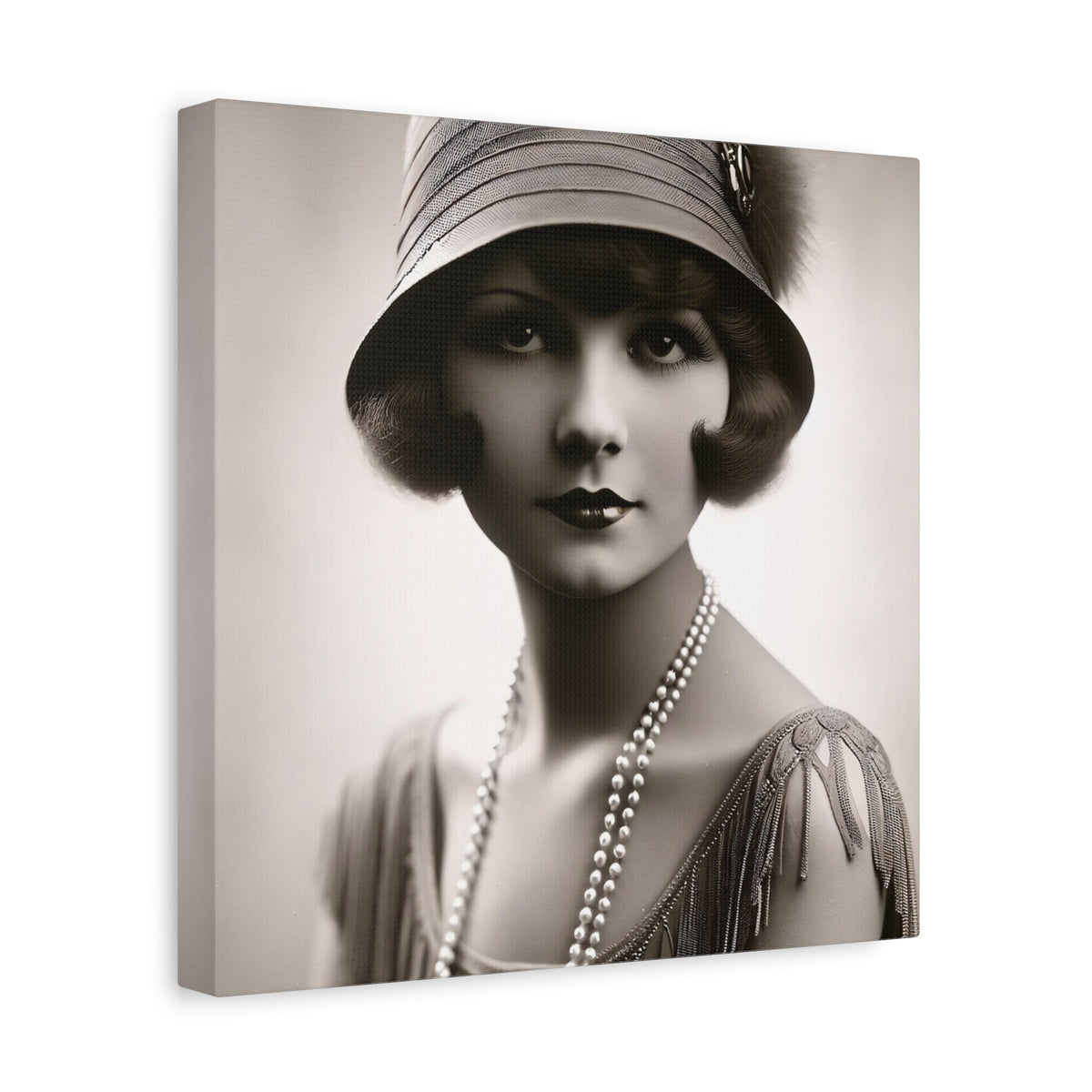 Vintage 1920s Flapper Portrait Canvas