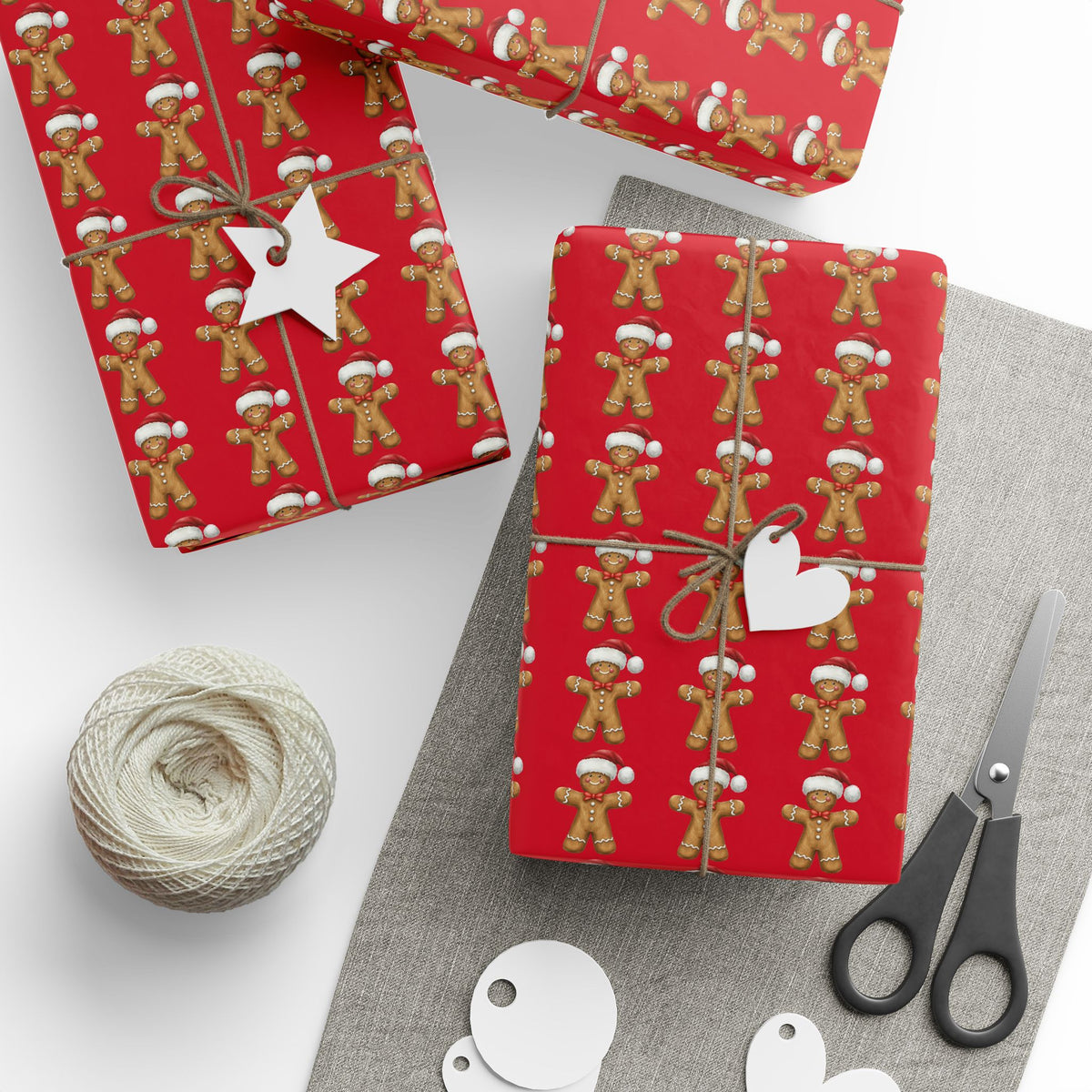 Festive Wrapping Paper for Gift-Giving, Christmas Wrap, Holiday Decorations, Gift Wrap for Birthdays, Gingerbread Theme