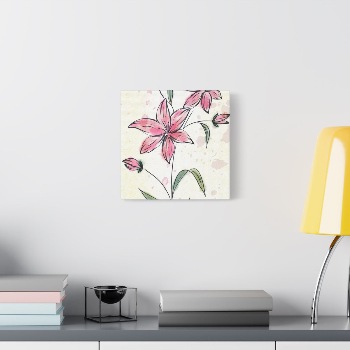 Matte Canvas, Stretched, 1.25" Tulips Pink Flowers