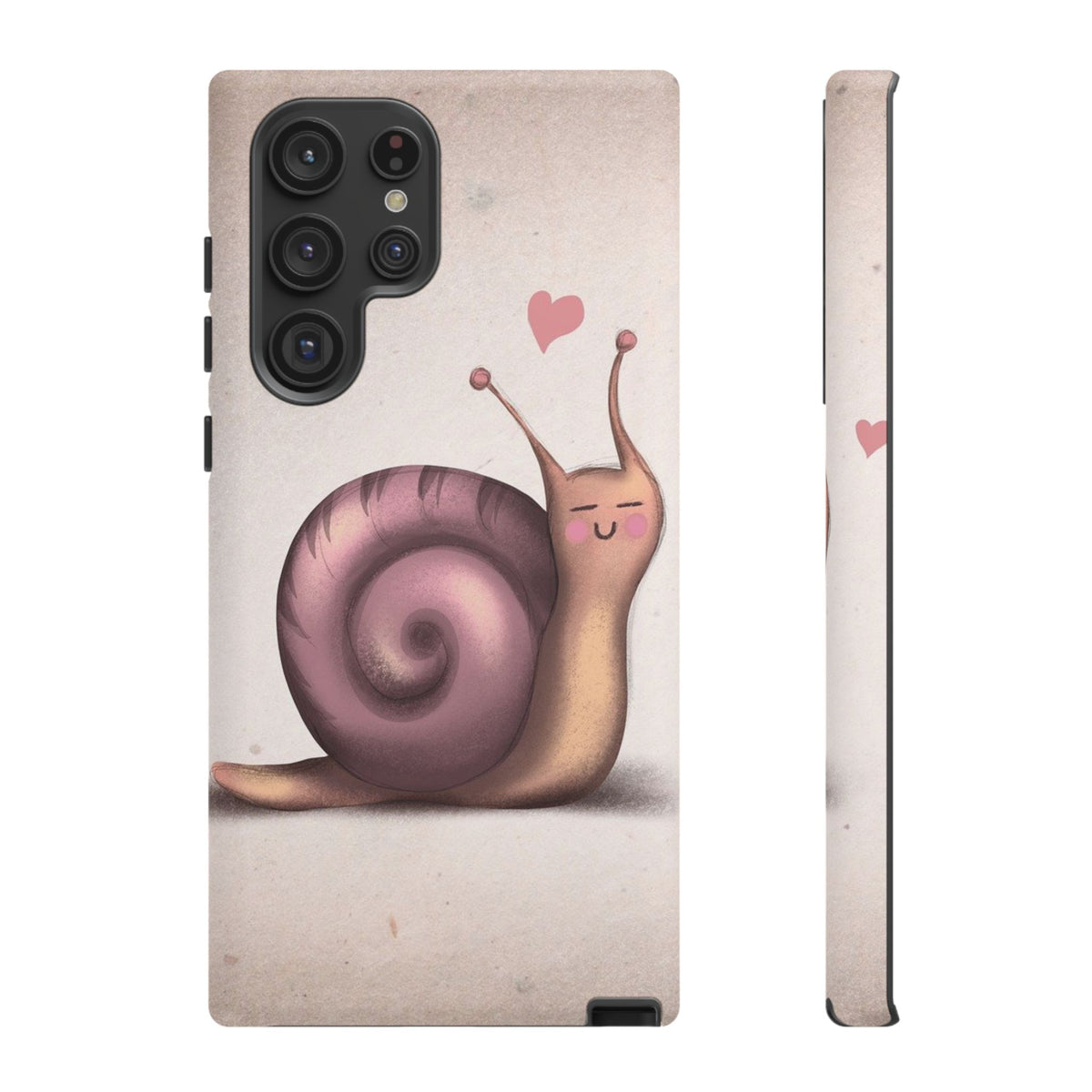 Cute Snail Phone Case — Pink Heart Cartoon Protective iPhone Cover