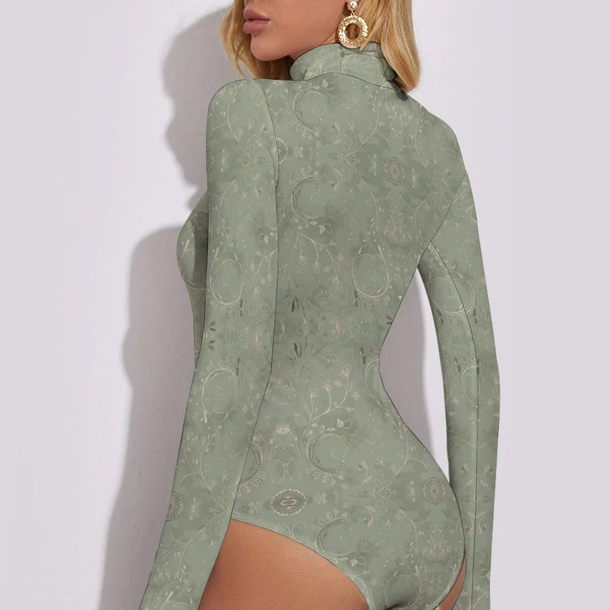 High-collar Long-sleeve Bodysuit