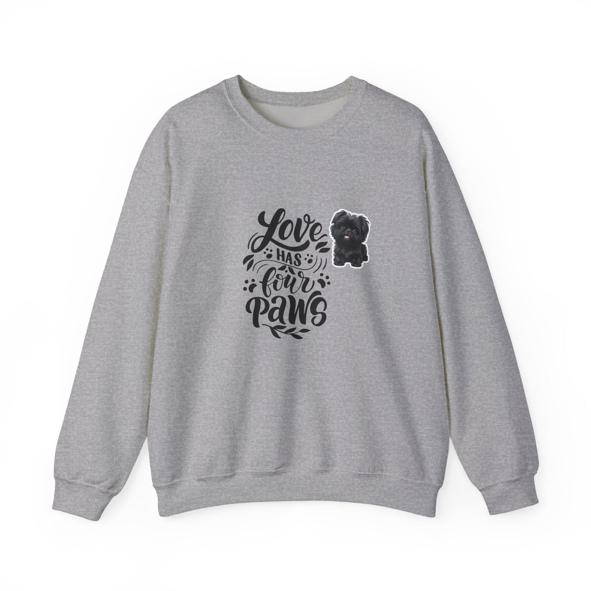 Crewneck Sweatshirt - "Love Has Four Paws" Dog Lover Graphic