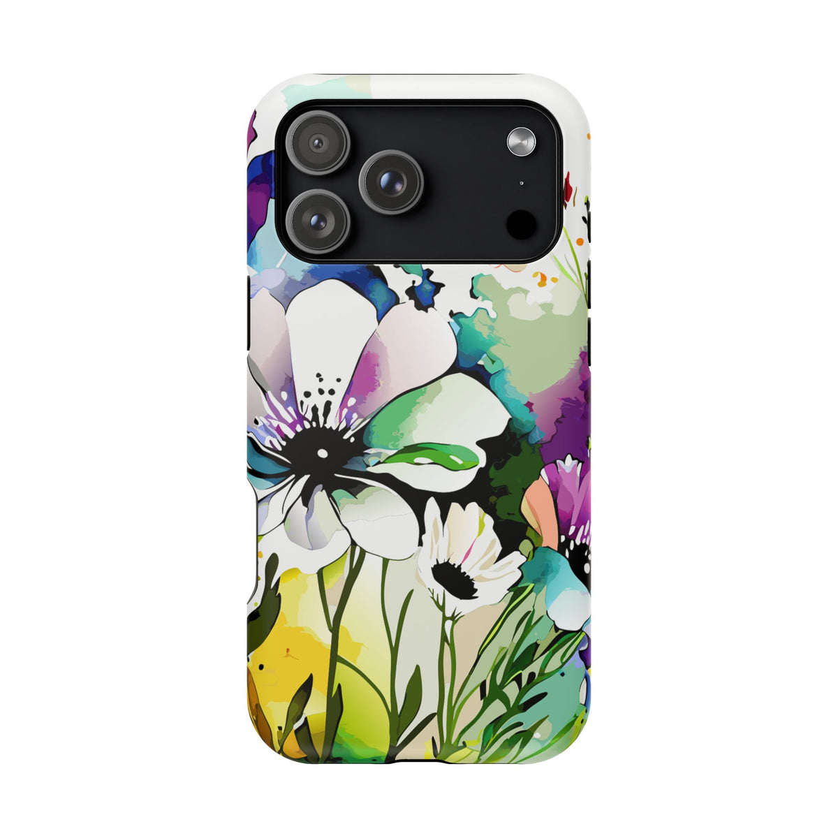 Floral Watercolor Magnetic Phone Case — Impact‑Resistant Protective Cover