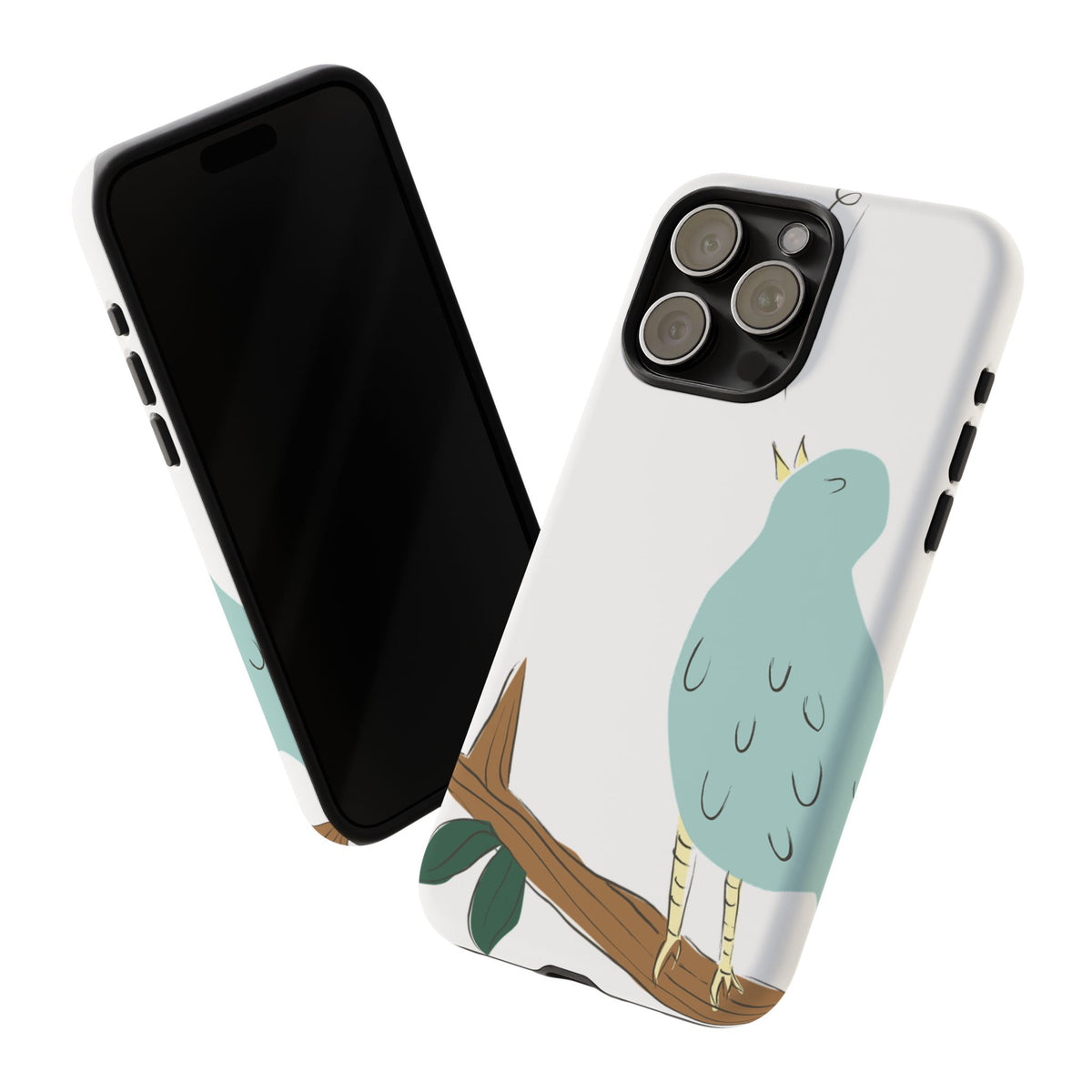 Birdsong Phone Case — Cute Blue Bird on Branch Protective Case