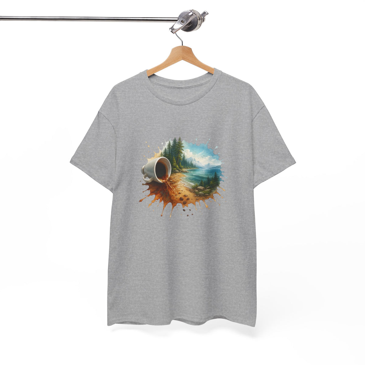Nature-Inspired Unisex Heavy Cotton Tee, Casual Outfit, Gift for Nature Lovers, Camping Apparel, Outdoor Adventure Shirt