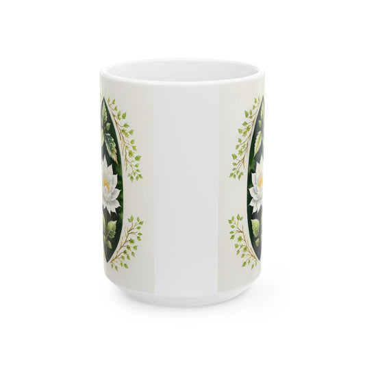 Elegant Floral Ceramic Mug - Perfect for Tea Lovers, Housewarming Gift, Mother's Day, Garden Party, Botanical Decor