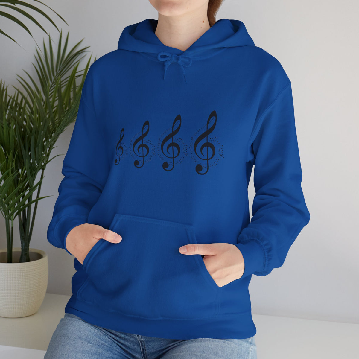 Treble Clef Hoodie – Minimal Music Note Graphic Sweatshirt for Musicians