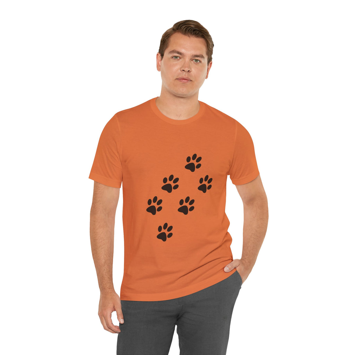 Paw Print Short Sleeve Tee | Unisex Animal Lover Shirt, Pet Owner Gift, Casual Wear, Gifts for Dog Lovers, Comfortable T-Shirt