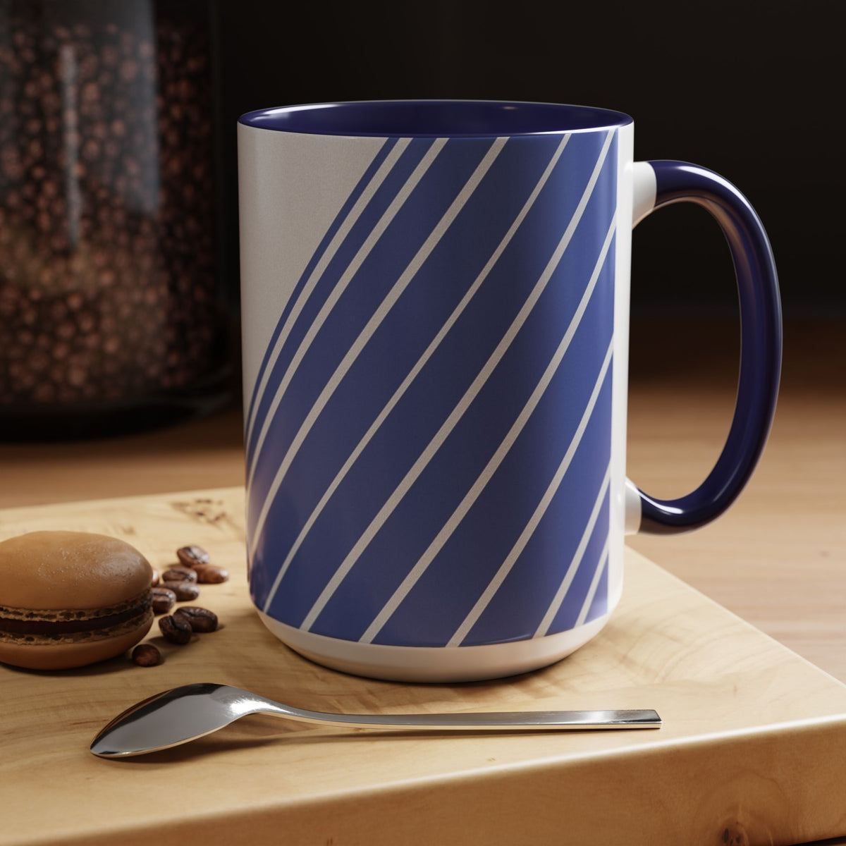 Elegant Stripe Accent Coffee Mug - Perfect for Gifts, Home Decor, Office, Birthdays, and Tea Lovers