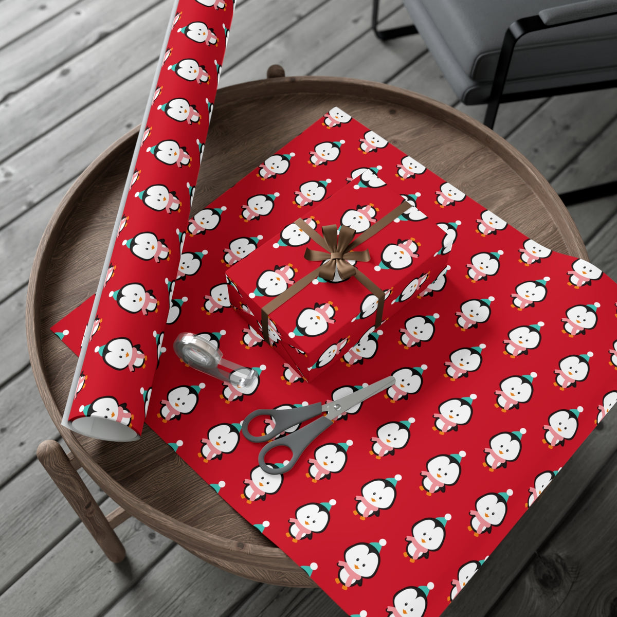 Festive Gift Wrap Papers, Holiday Wrapping Paper, Christmas Gift Wrap, Cute Penguin Design, Eco-Friendly Gift Wrap