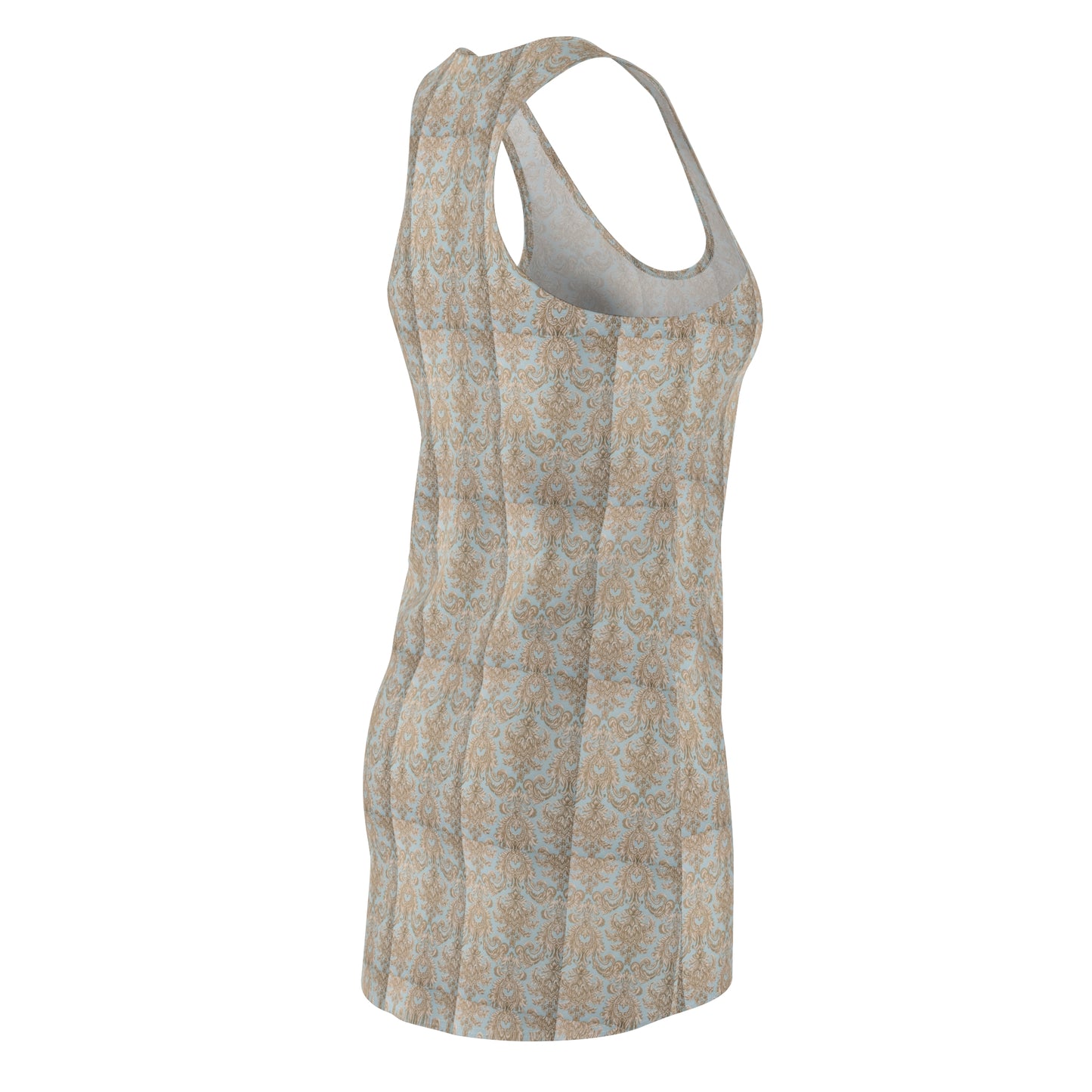 Elegant Floral Women's Racerback Dress, Summer Dress, Casual Dress, Beach Cover-Up, Vacation Outfit, Floral Print Dress