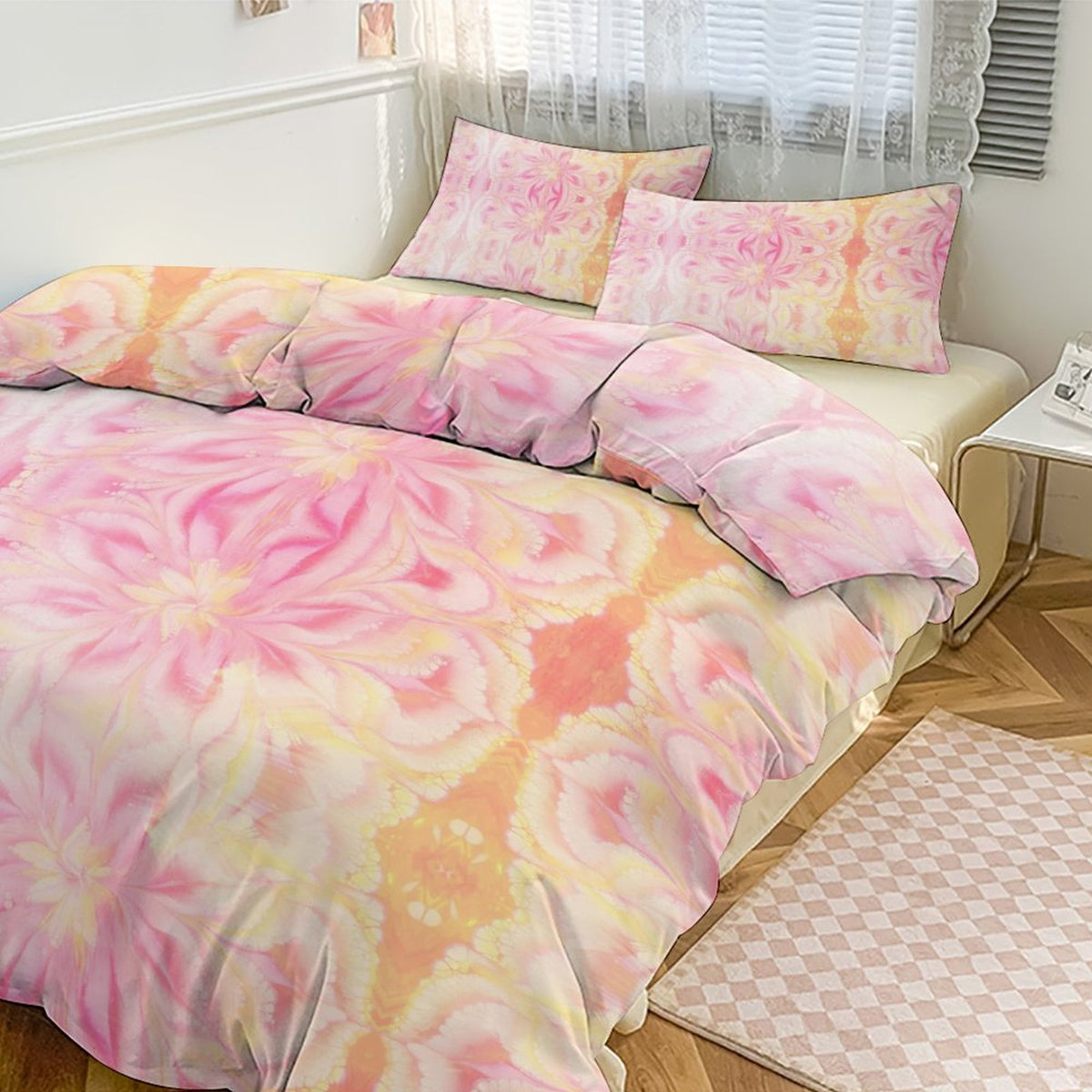 3-Piece Bedding Set-86"×70"/ 218×177cm (Dual-sidede Printing)