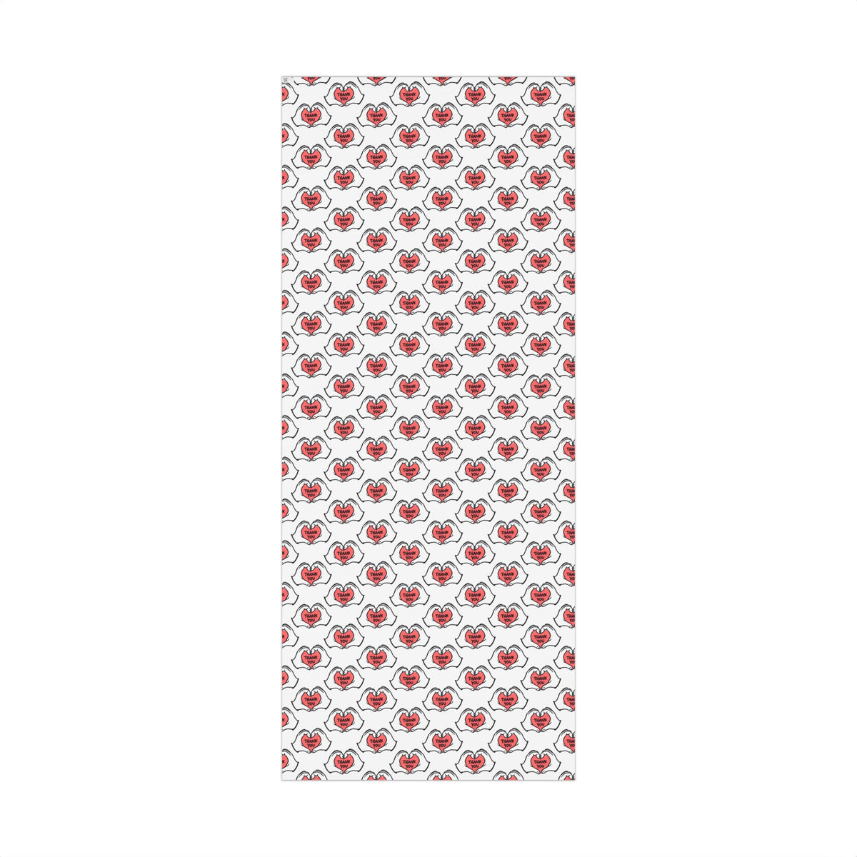 Gift Wrap — 'Thank You' Heart Hands Pattern Wrapping Paper