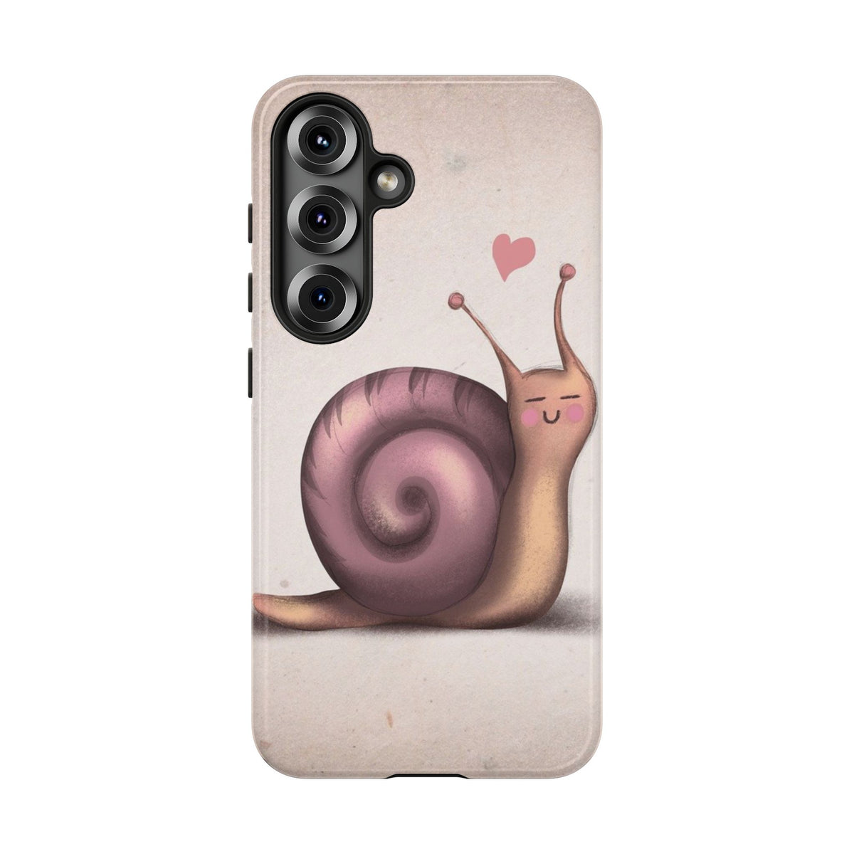 Cute Snail Phone Case — Pink Heart Cartoon Protective iPhone Cover