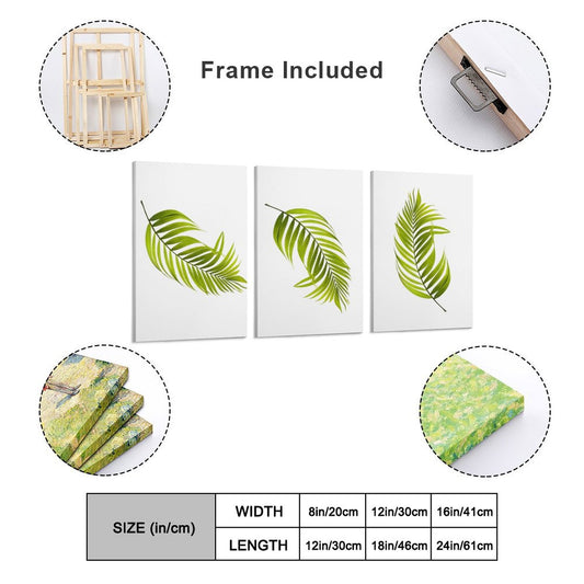 Vertical Framed Wall Art Palms Ferns