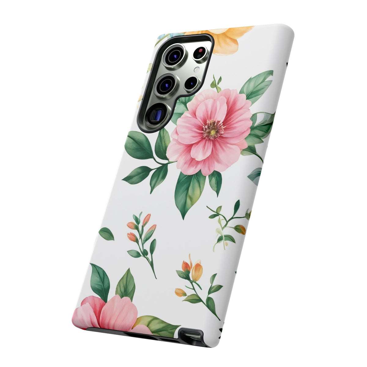 Floral Tough Phone Case — Pink Peony Protective Phone Cover