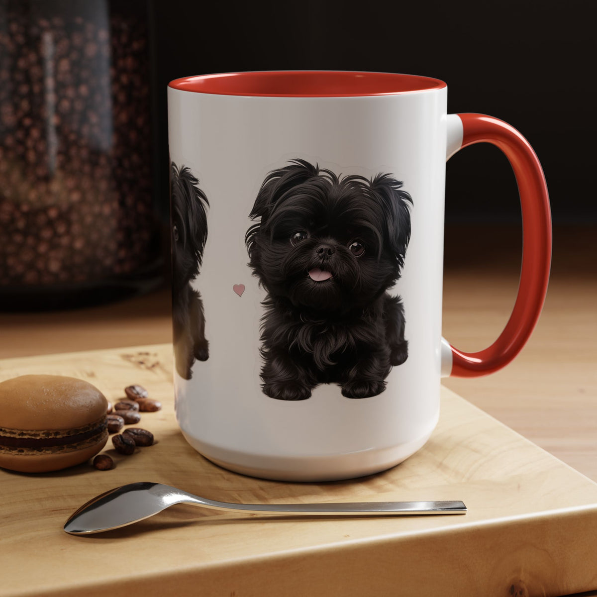 Cute Pug Accent Coffee Mug, Pet Lover Gift, Coffee Cup, Dog Mom Mug, Black Dog Ceramic Mug