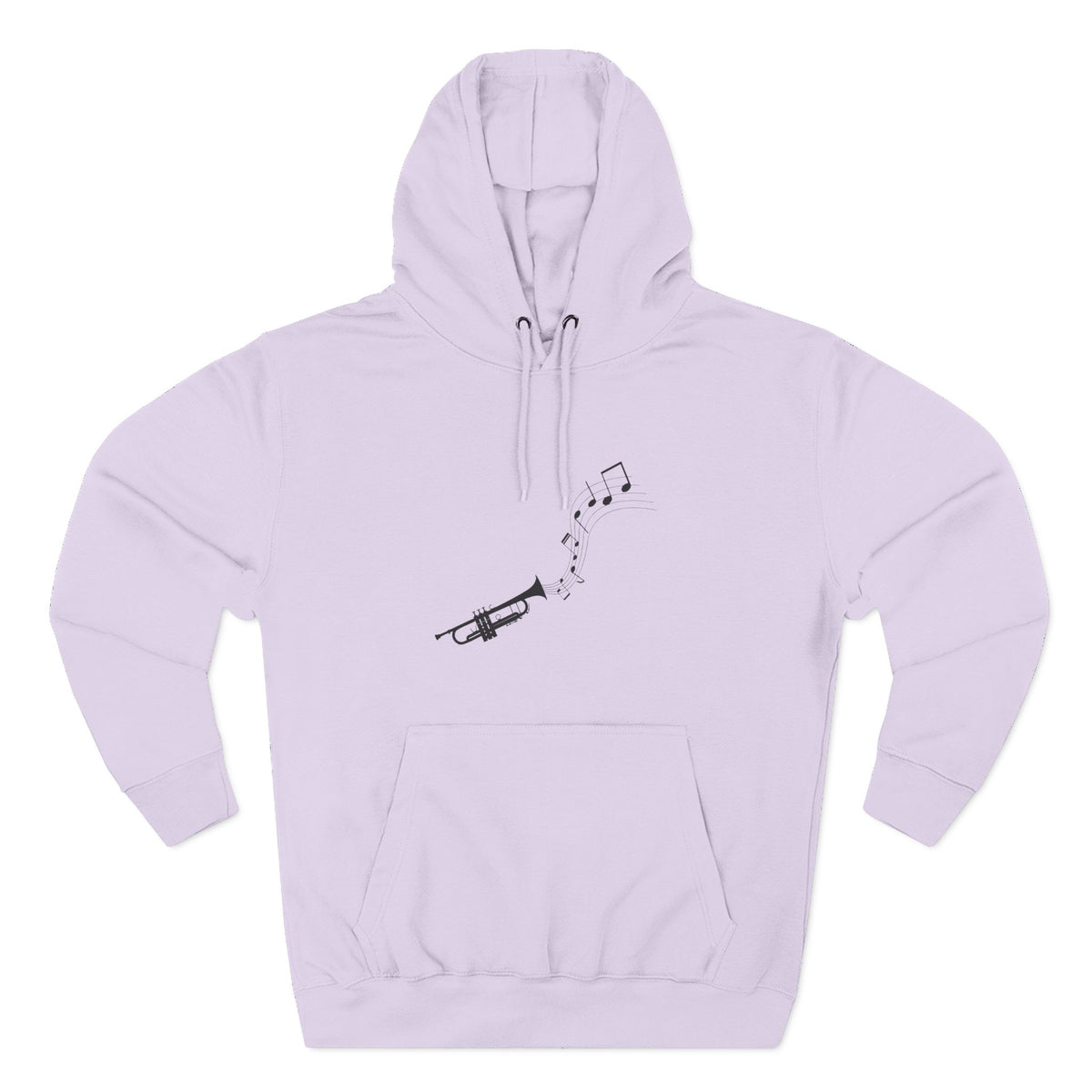 Trumpet Music Notes Hoodie — Minimalist Jazz Instrument Pullover