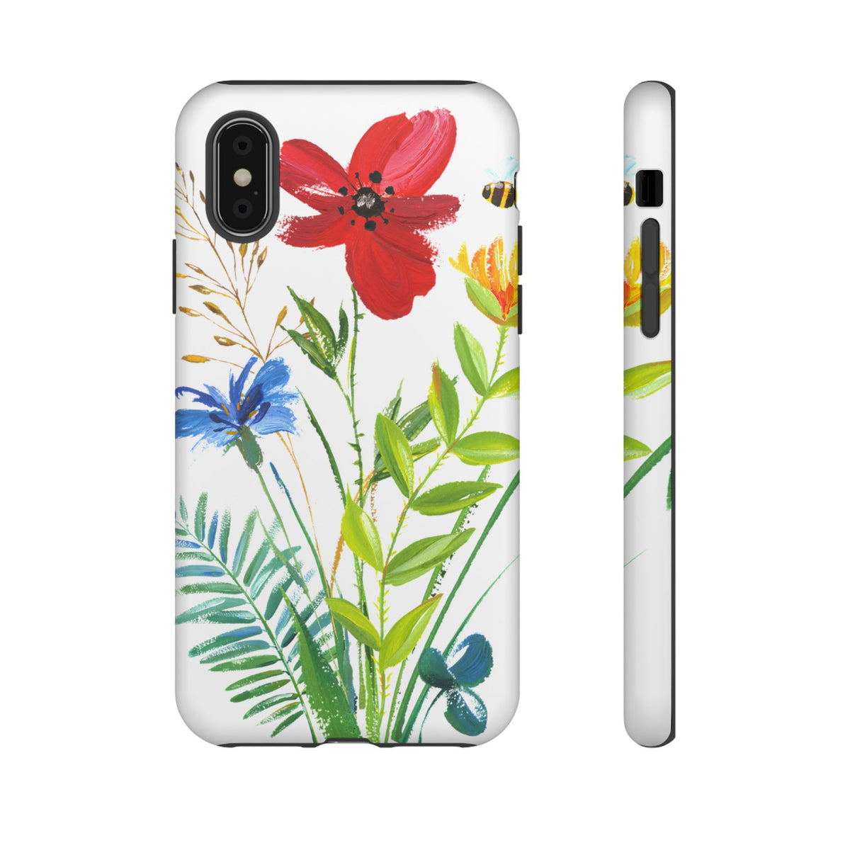 Floral Watercolor Tough Phone Case — Wildflower Bouquet Protective Cover