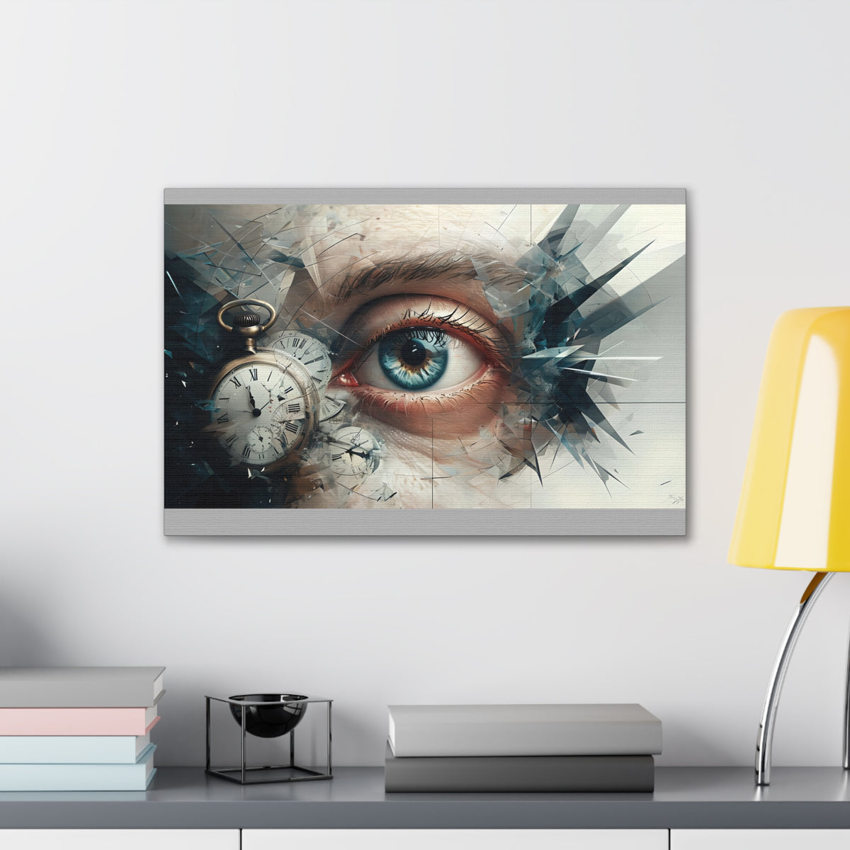Surreal Canvas Wall Art, Eye with Vintage Clock