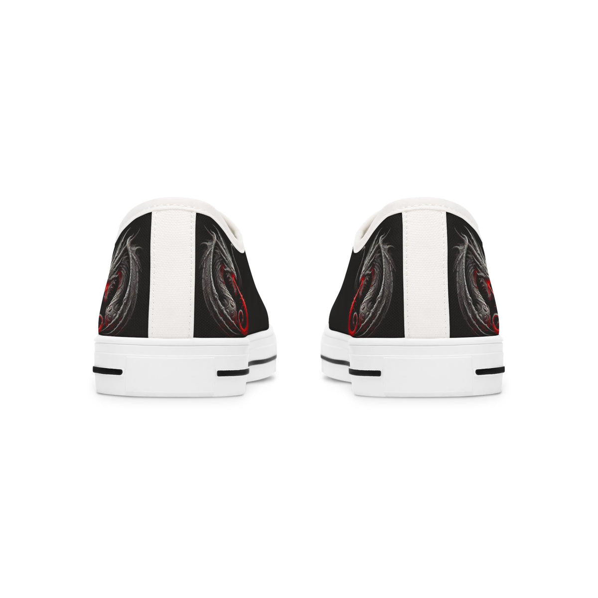 Low Top Sneakers — Black Dragon Wing Accent