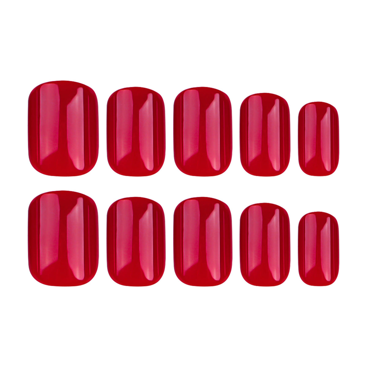 Red short square manicure classic solid color 365nails – Image 5