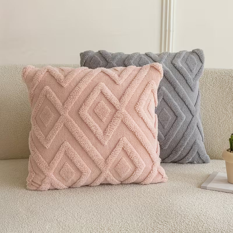 Boho Abstract Throw Pillow Covers, Soft Plush Home Cushion Covers Cases 18In X 18In Soft Fuzzy Home Decorative Cushion Cases