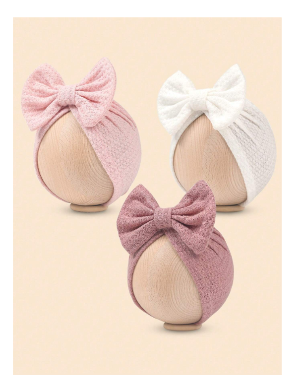 3pcs/Set Newborn Hats 0-8 Months, Bow Decor Baby Beanies, Warm Infant Caps, Children Headwear