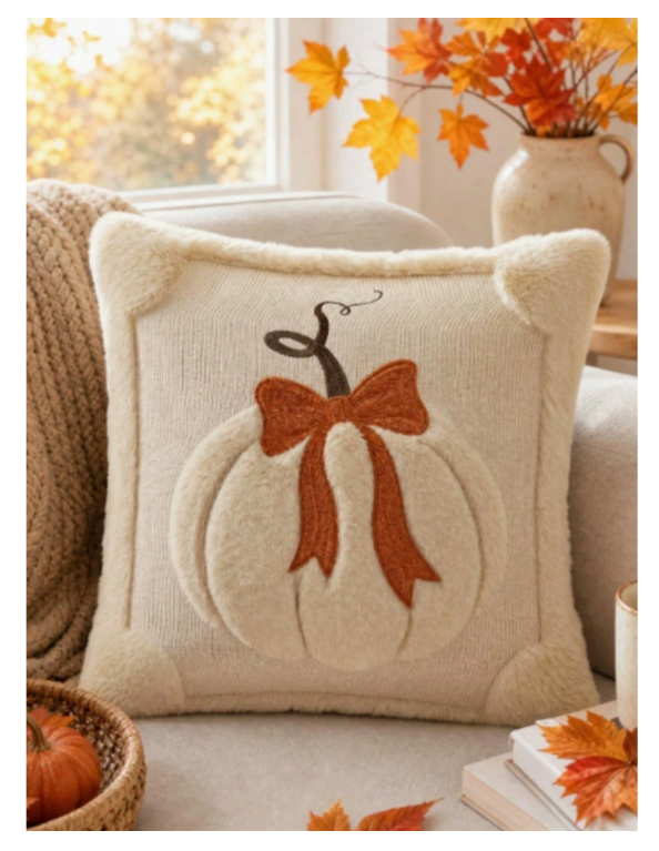 1pc m Halloween Pumpkin Embroidered Pillow with insert