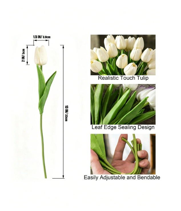 Real Touch Artificial Tulip Flowers, Faux Tulips For Decoration, Room Decor