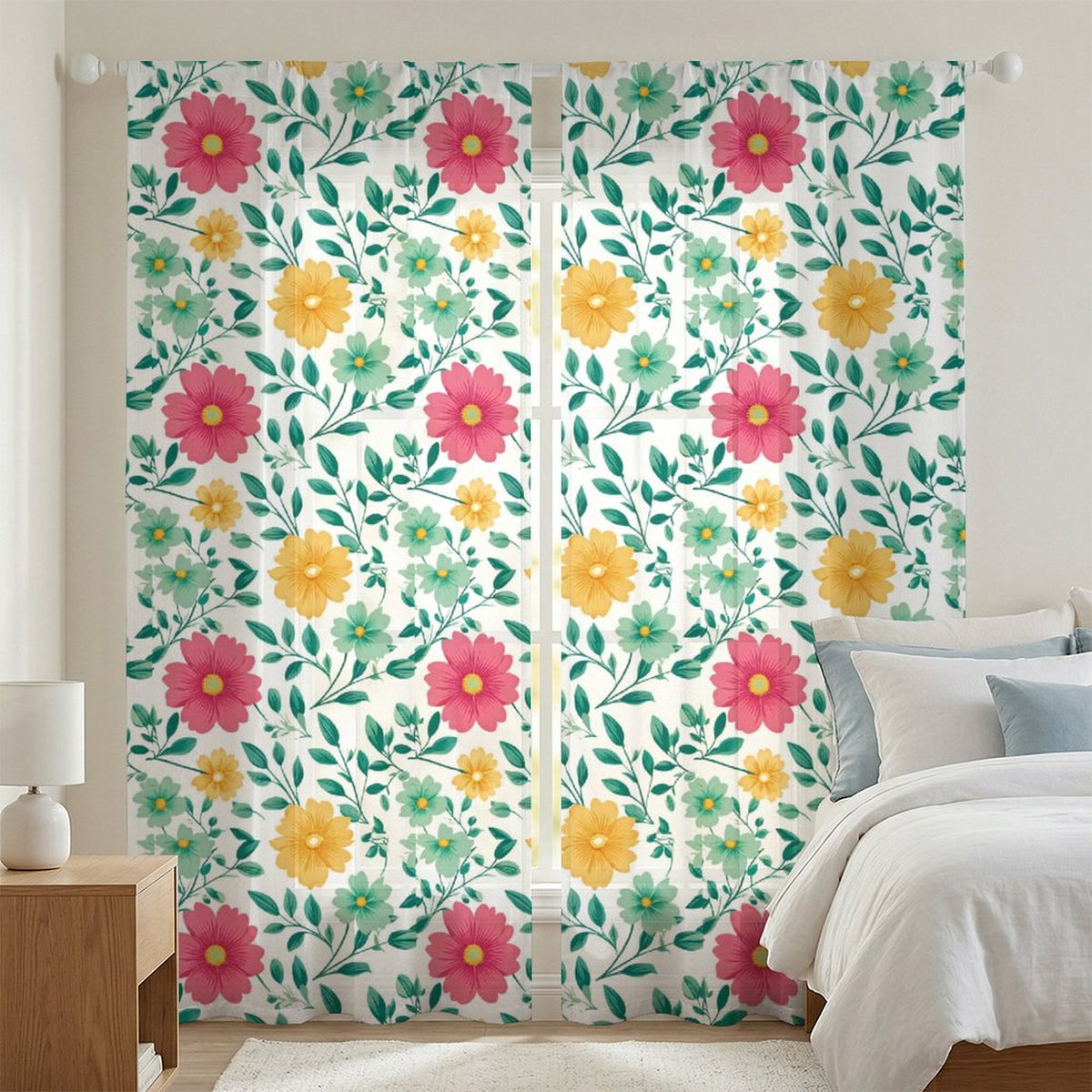 Sheer Curtain Flowers