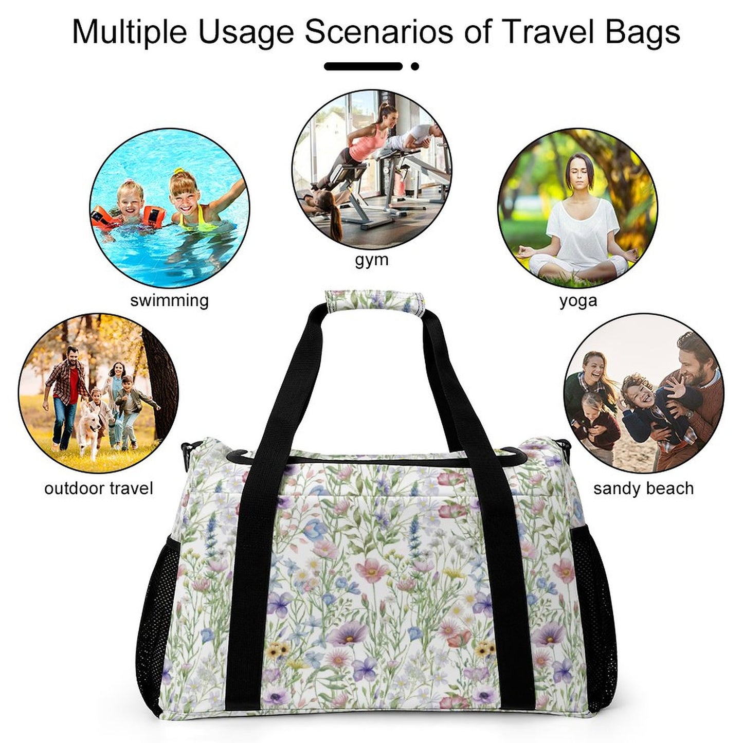 Travel Duffel Bag- Floral