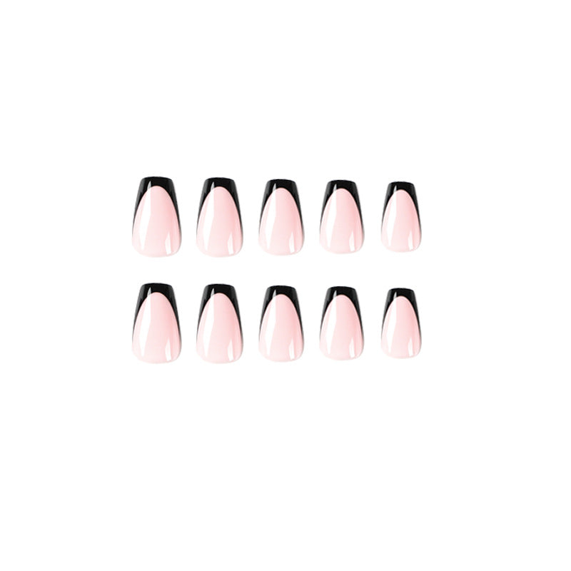 Press-on nails pads wholesale black edge French short ballet nail pads wholesale nail pads wholesale nail art – Image 5
