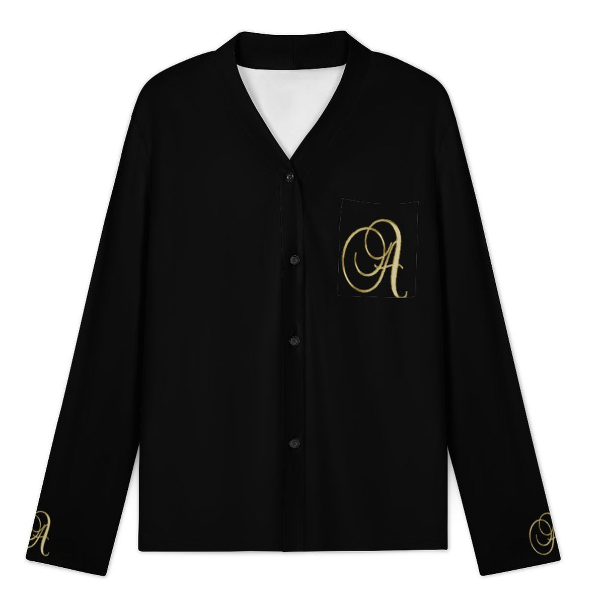 Women's V-Neck Pajama Set- Letter A