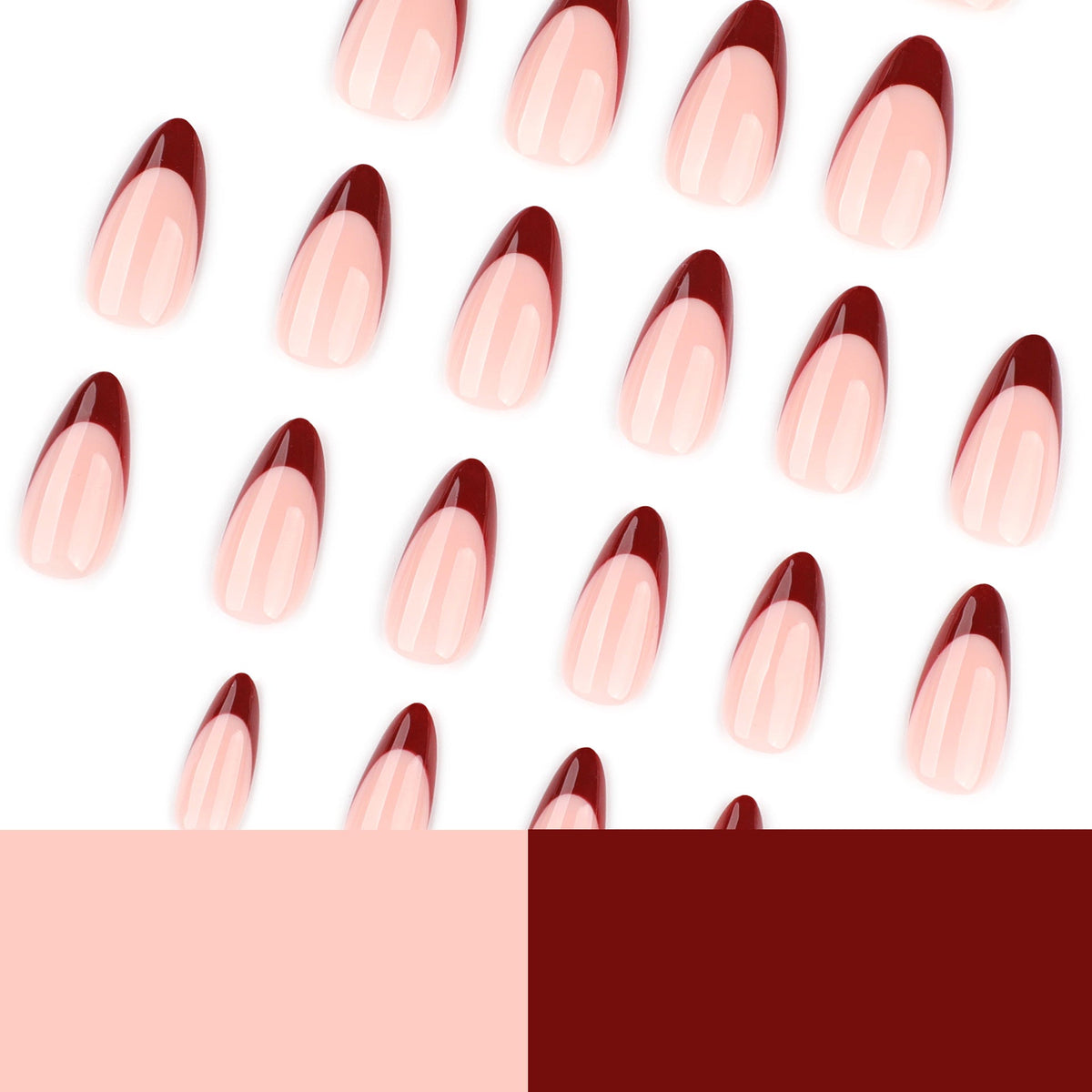 Red French Gradient Press On Nails Stylish Chic Design – Image 4
