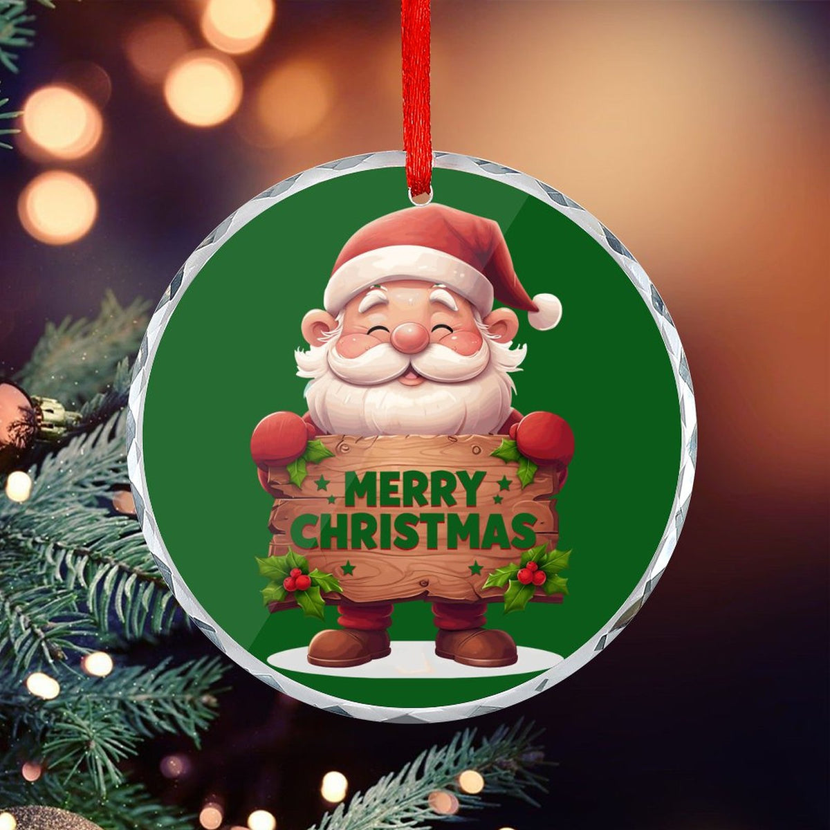 Glass Circular Ornament Pendant