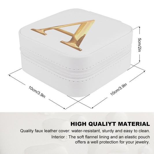 PU Portable Travel Jewellery Box - Letter A