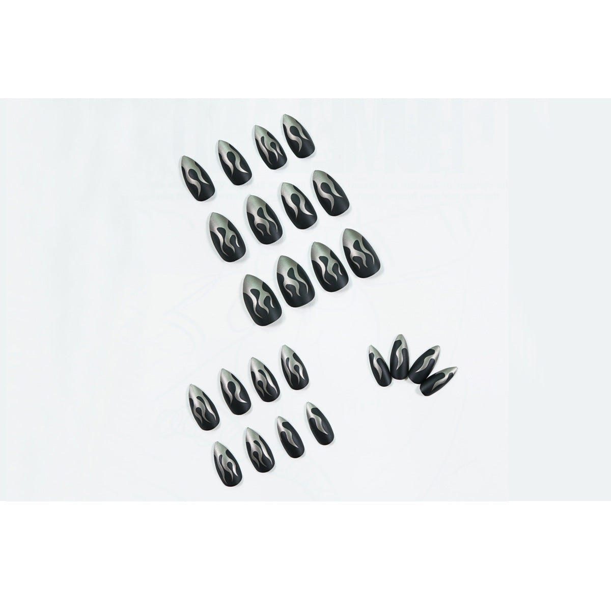 Punk Wind Dark Flame Nail Patch Nail Patch press-on nails Finished Fake Nail Waterproof Removable Nail Patch – Image 3