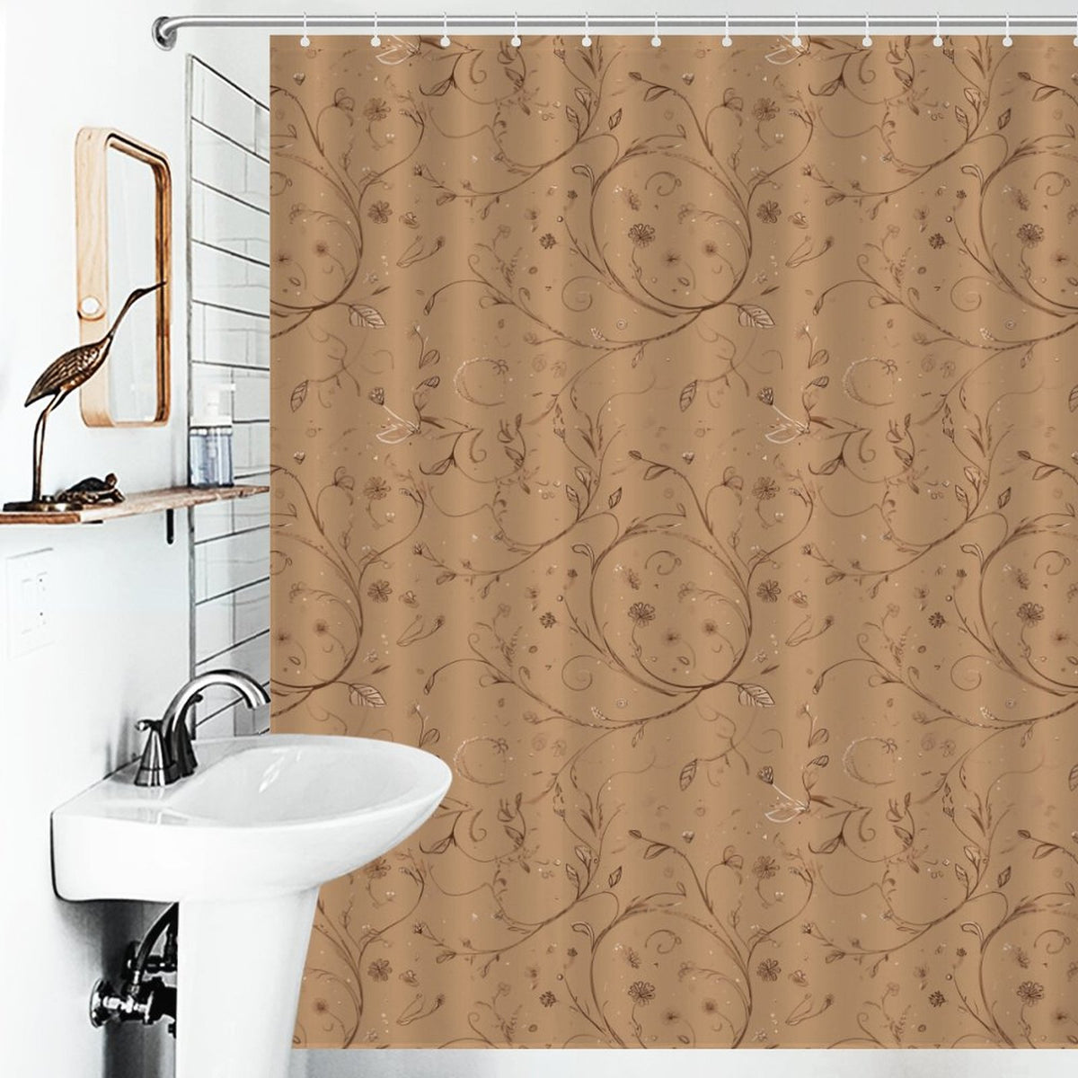 Brown shower curtain
