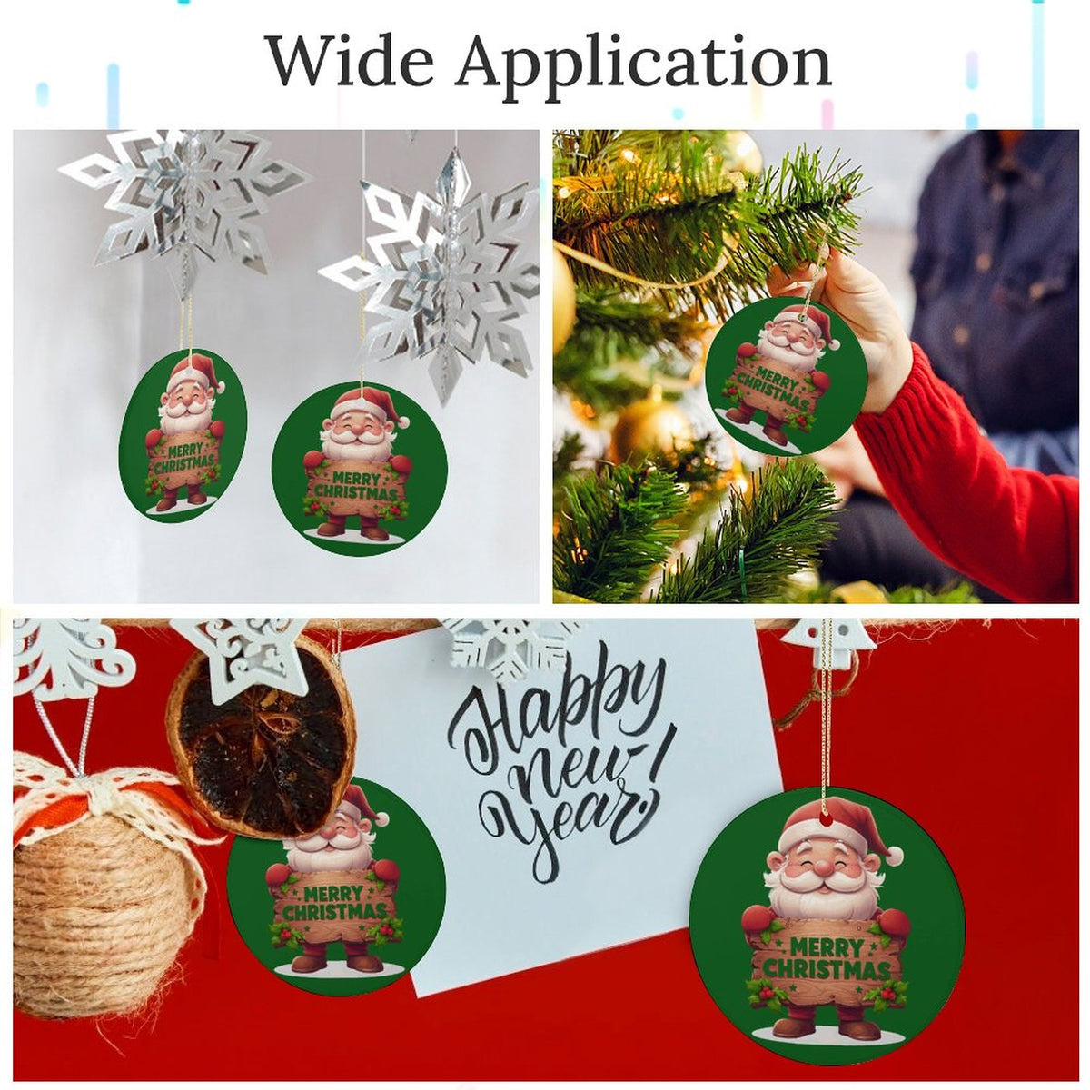 Round Ceramic Christmas Decorations (Matte Surface)