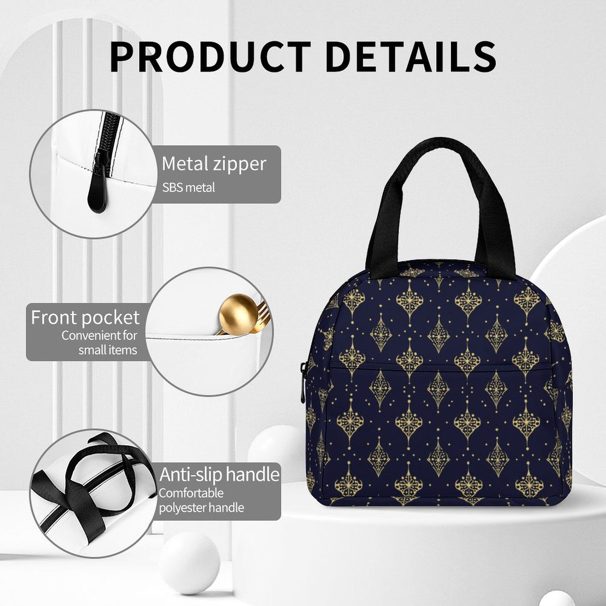 Insulated Lunch Bag with Pocket