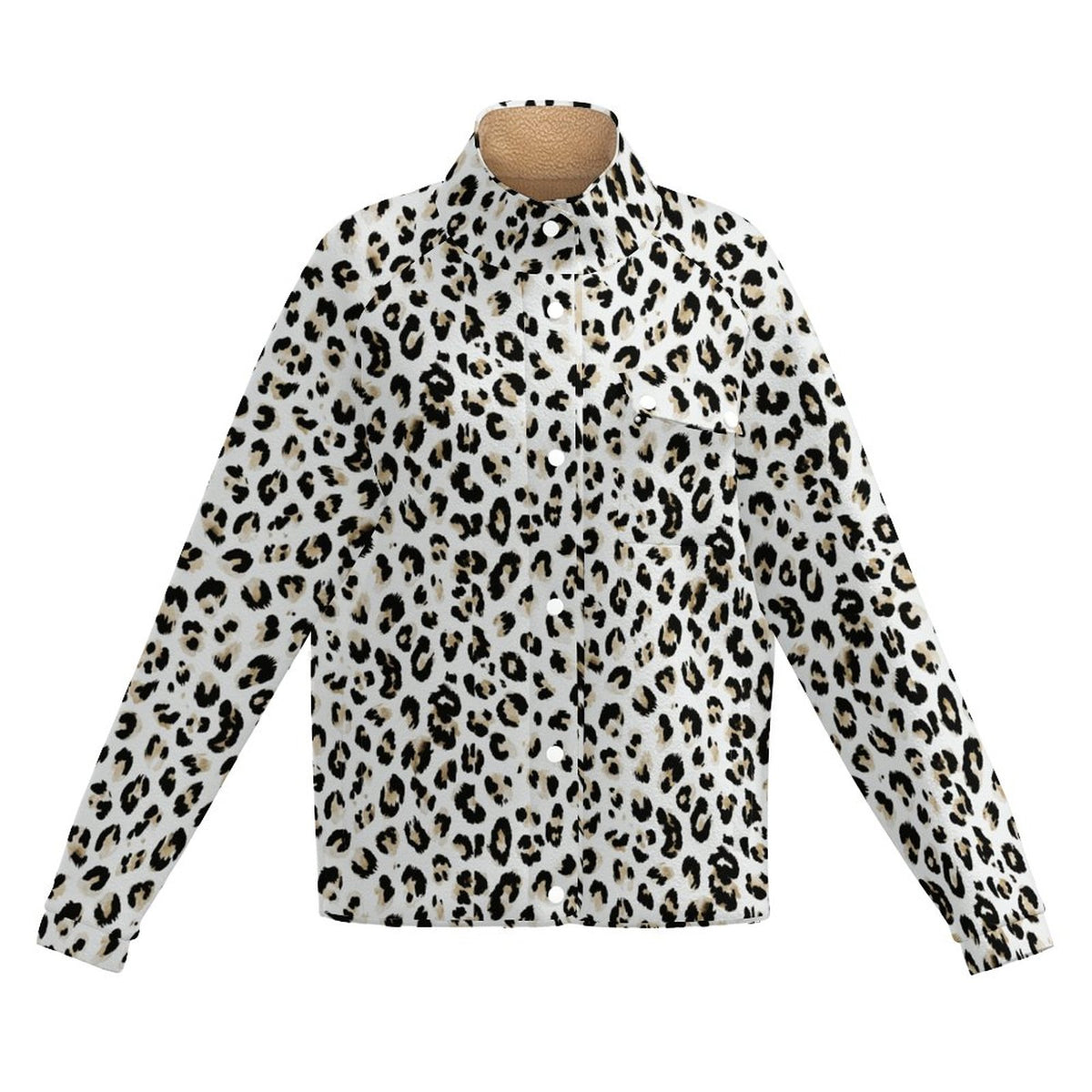 Stand-up Collar Fleece Casual Jacket