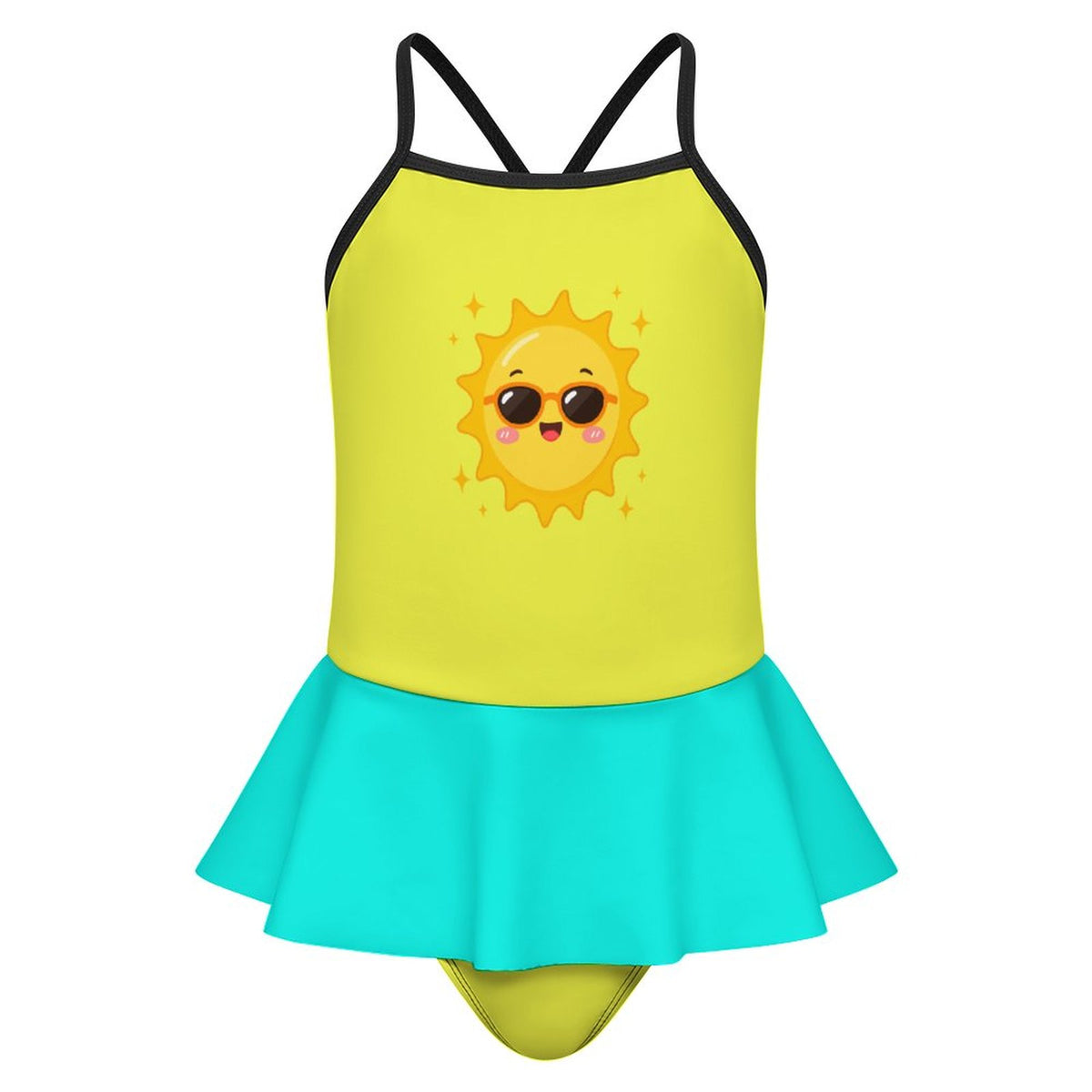 Girls One Piece Ruffle Strap Swimsuit