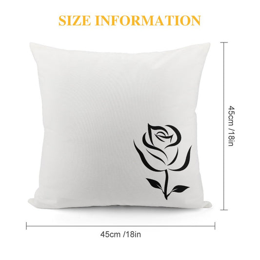 Square Plush Throw Pillow Cover (Pillow Excluded) Black Rose